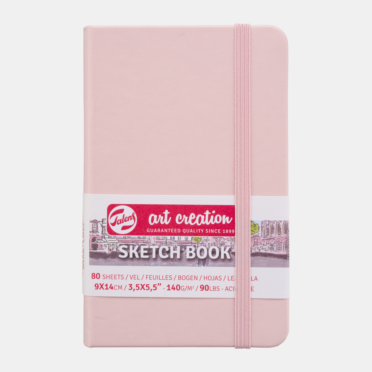 Блок за скицирање ROYAL TALENS Art Creation Pastel Pink 9 x 14 cm, 140 g, 90 листови, тврд повез