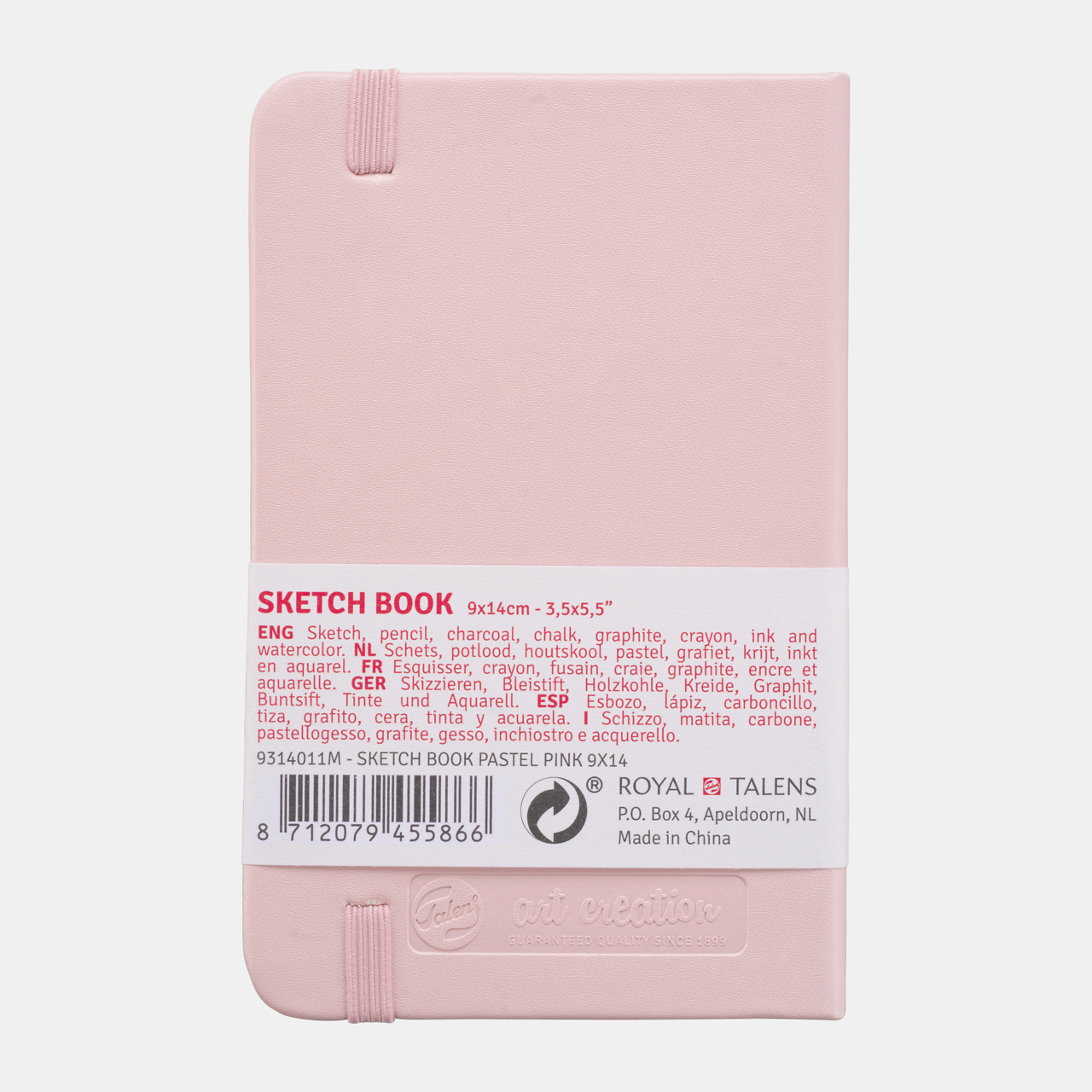 Блок за скицирање ROYAL TALENS Art Creation Pastel Pink 9 x 14 cm, 140 g, 90 листови, тврд повез
