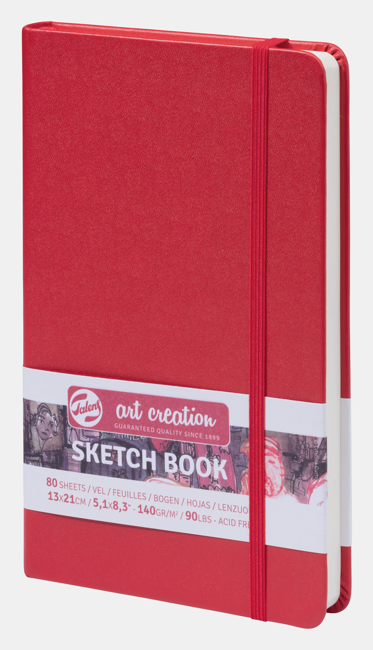 Блок за скицирање Talens Art Creation Red 13 x 21 cm, 140 g, 80 листа, тврд повез