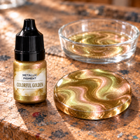 Течен металик пигмент за смола 5 ml – прелевачка златна (Colorful Gold)