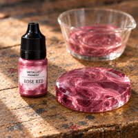 Течен металик пигмент за смола 5 ml – розово црвена (Rose Red)