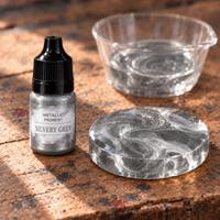 Течен металик пигмент за смола 5 ml – сребрена (Silvery Grey)