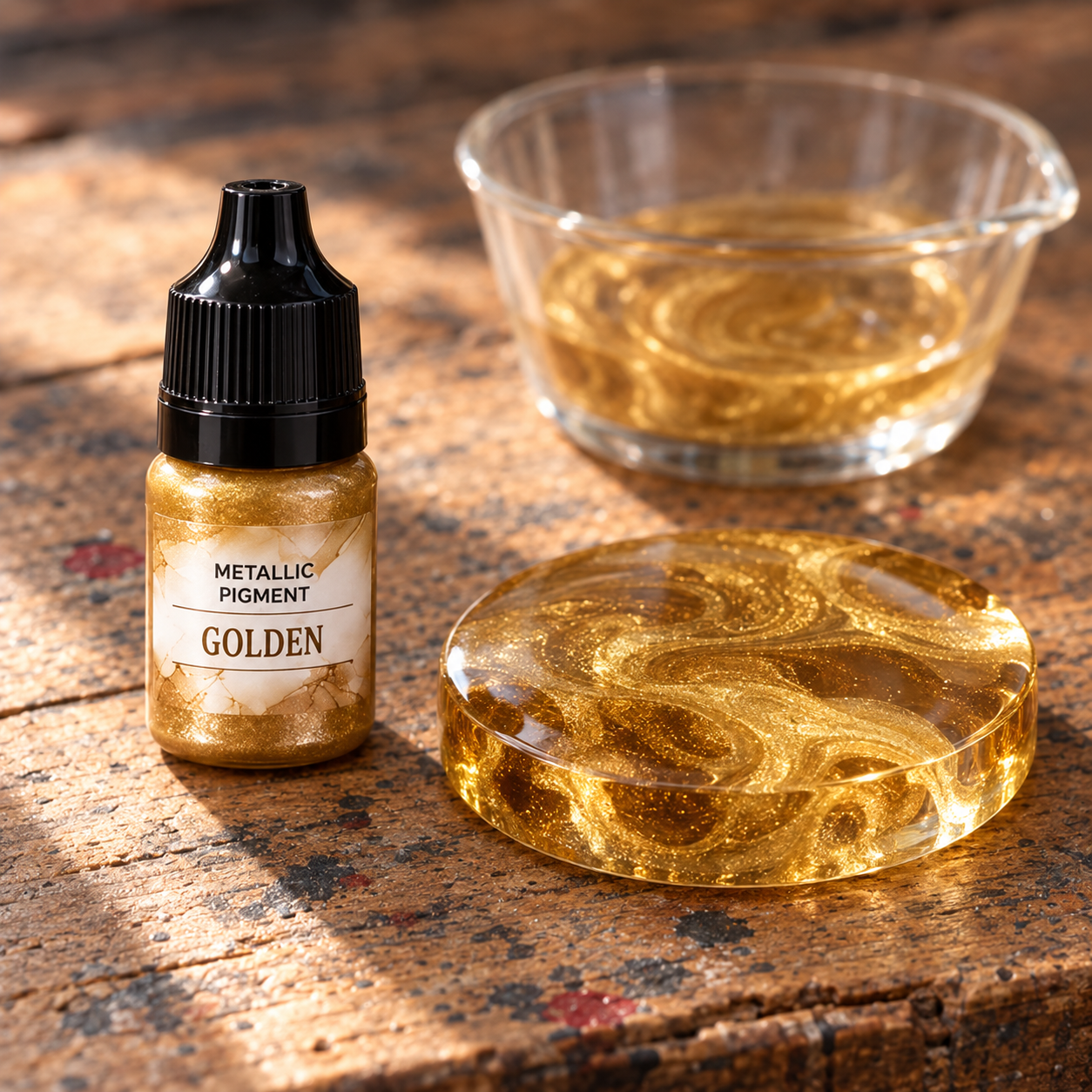Течен металик пигмент за смола 5 ml – златна (Golden)