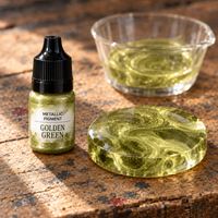 Течен металик пигмент за смола 5 ml – златно-зелена (Golden Green)