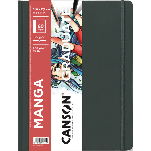 Тефтер за скицирање Canson Graduate Art Book Manga 200 g/m², 80 листа, 21,6 x 27,9 cm, тврд повез