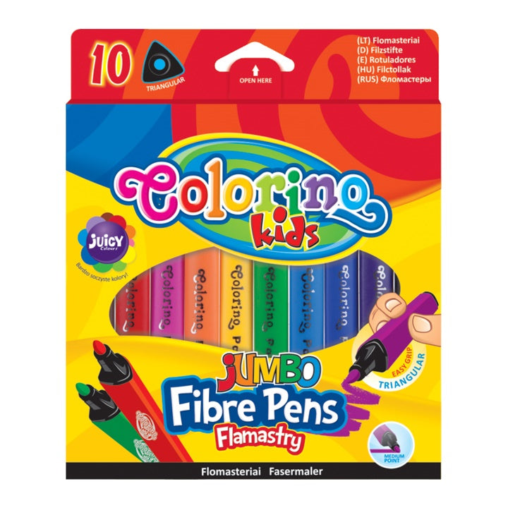 Триаголни JUMBO маркери Colorino 10 парчиња - 1