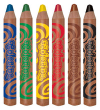 Тркалезни дрвени боички Colorino JUMBO со острилка – 6 бои