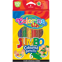 Тркалезни дрвени боички Colorino JUMBO со острилка – 6 бои