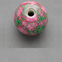 Тркалезни стаклени монистра со мермерен ефект 8 mm – 15 пар. – розево-зелена