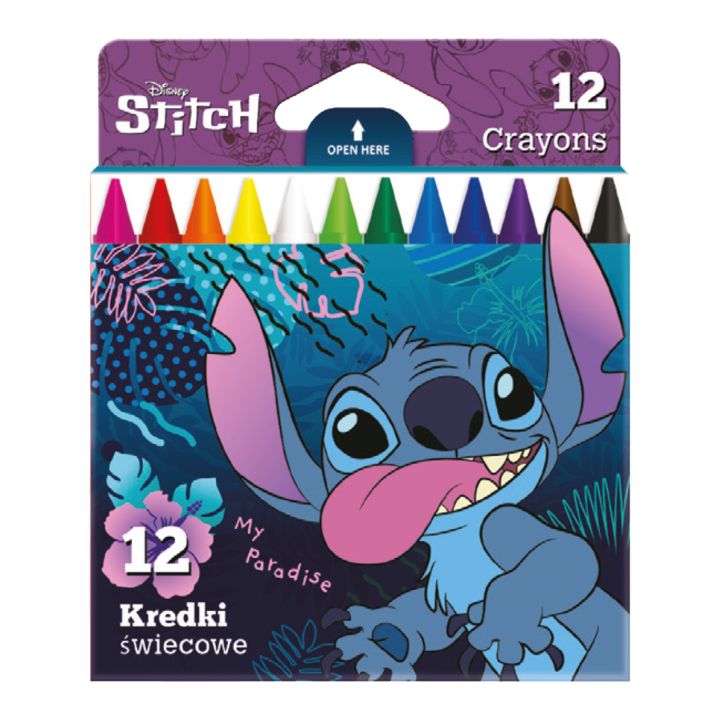 Тркалезни восочни боици од Disney Stitch, 12 парчиња