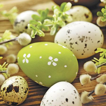 Украсна салфетка за декупаж - јајца и гранчиња од врба- 1бр
