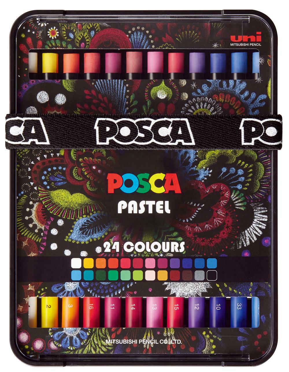 Posca KPA-100 24C восочни пастели, сет, микс бои