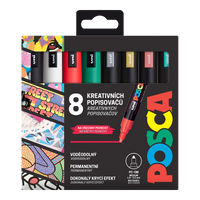 Posca сет маркери PC-5M CHRISTMAS, 1,8 - 2,5 mm, новогодишни бои - 8 пар.