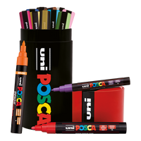 Posca комбиниран сет маркери во метална кутија – 13 пар. (PC-3M, PC-5M, PC-5BR)