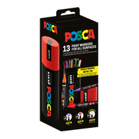 Posca комбиниран сет маркери во метална кутија – 13 пар. (PC-3M, PC-5M, PC-5BR)