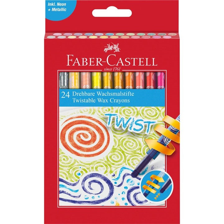 Восочни боици на повлекување Faber Castell Twist - 1