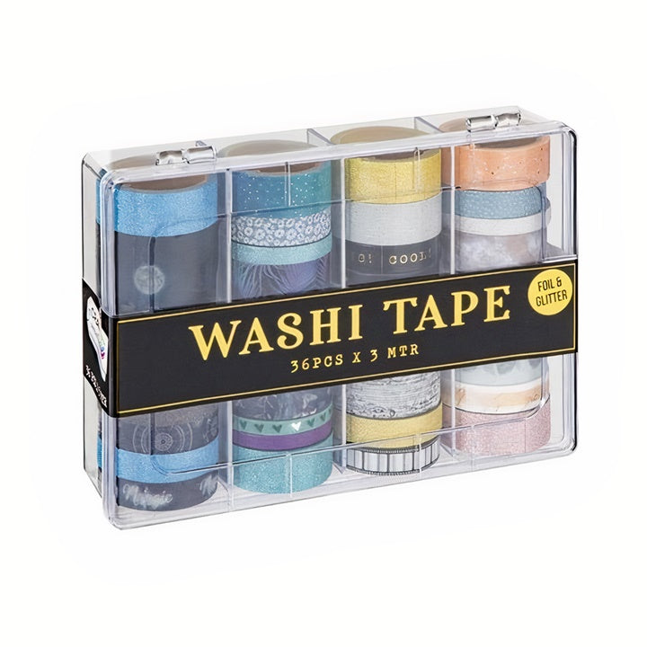 Washi ленти - сет 36 x 3 m - темни тонови