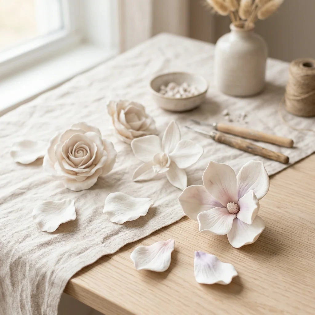 Нежни цвеќиња од лесна маса Cloudy Clay