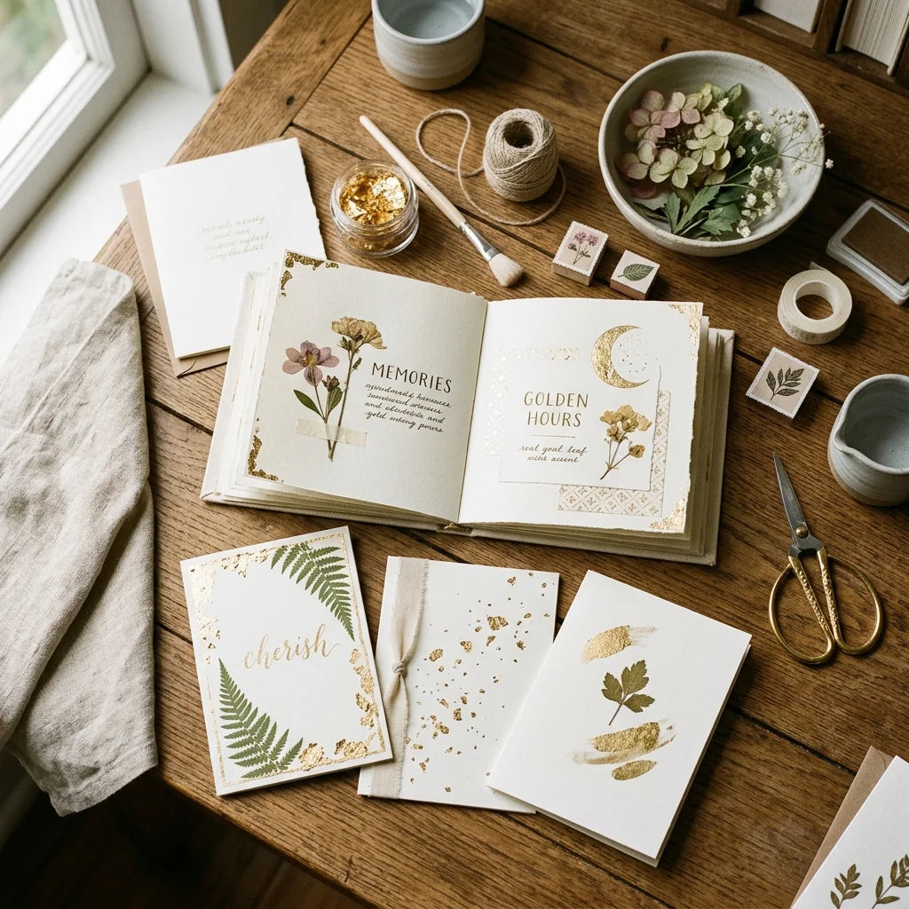 Златни акценти во scrapbooking работи