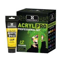 ACRYL PROFESSIONAL Сет акрилни бои 12x75 ml